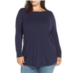 Caslon Seam Detail Shirttail Tunic (Plus Size)